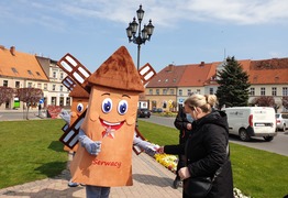 Pl. Rozstrzelanych - wiatraki rozdają flagi (photo)