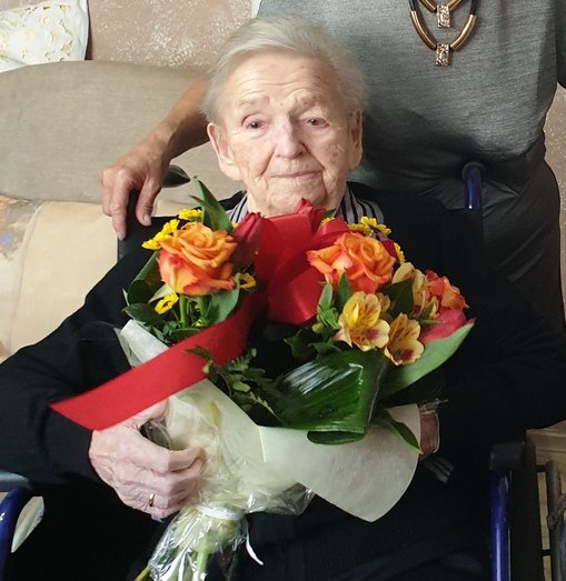 Zofia Firlej podczas swoich 106 urodzin