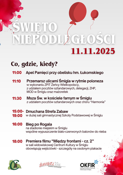 plakat z informacją ogólną Co, gdzie, kiedy?